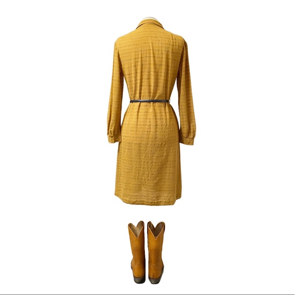 VINTAGE - GOLDEN DELIGHT DAY DRESS sz. 44 - Picture 3 of 9